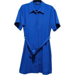 Blue LCW Vision Belted Short Sleeve Shirt Dress Size 42‎ - US 11-12